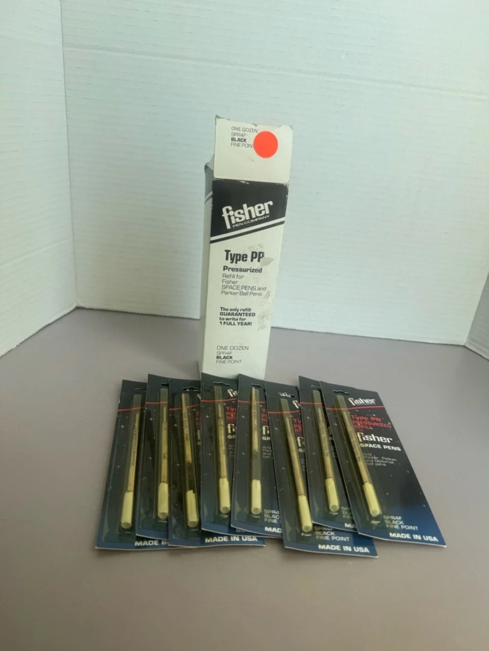 Fisher Type PP Pressurized Pen Refills - Black Set of 8